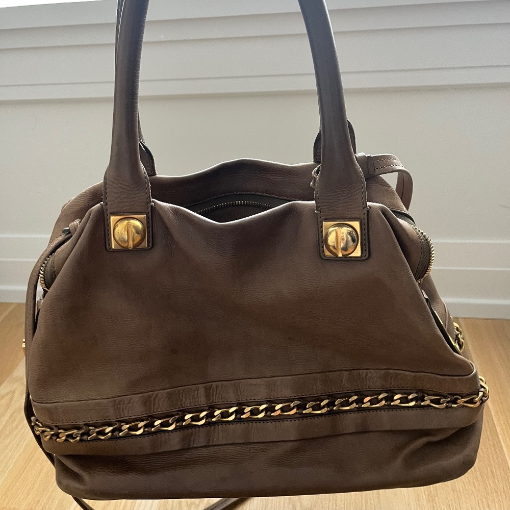 Chloe Olive Leather Kira Medium Bowler Bag